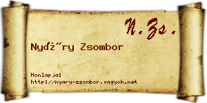 Nyáry Zsombor névjegykártya