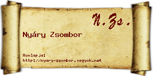 Nyáry Zsombor névjegykártya